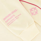 Bullseye Cropped Hoodie - Cream / Pink