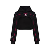 Bullseye Cropped Hoodie - Black / Pink