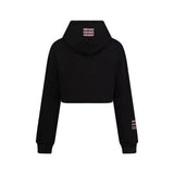 Bullseye Cropped Hoodie - Black / Pink
