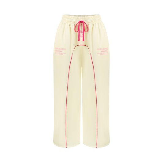 Bullseye Sweatpants -Cream / Pink