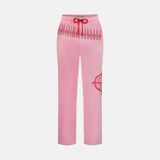 VALENTINE SWEATPANTS in pink with red drawstring and red graphic details