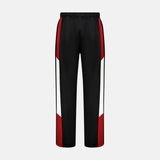 Red Windbreaker Pants with black and white side stripes