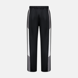 Windbreaker Pants in grey, black, and white with elastic waistband