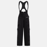 INTERLUDEX FREEFORM DENIM - BLACK overalls with racerback straps and cargo pockets