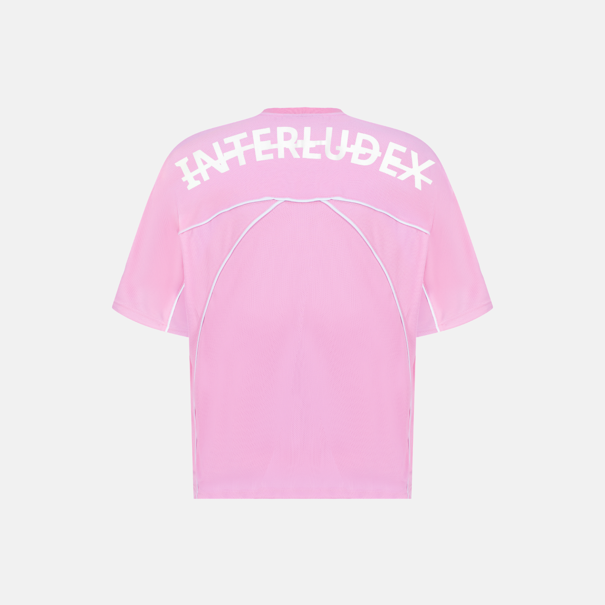 Origin Jersey in pink with INTERLUDE X in white on the back