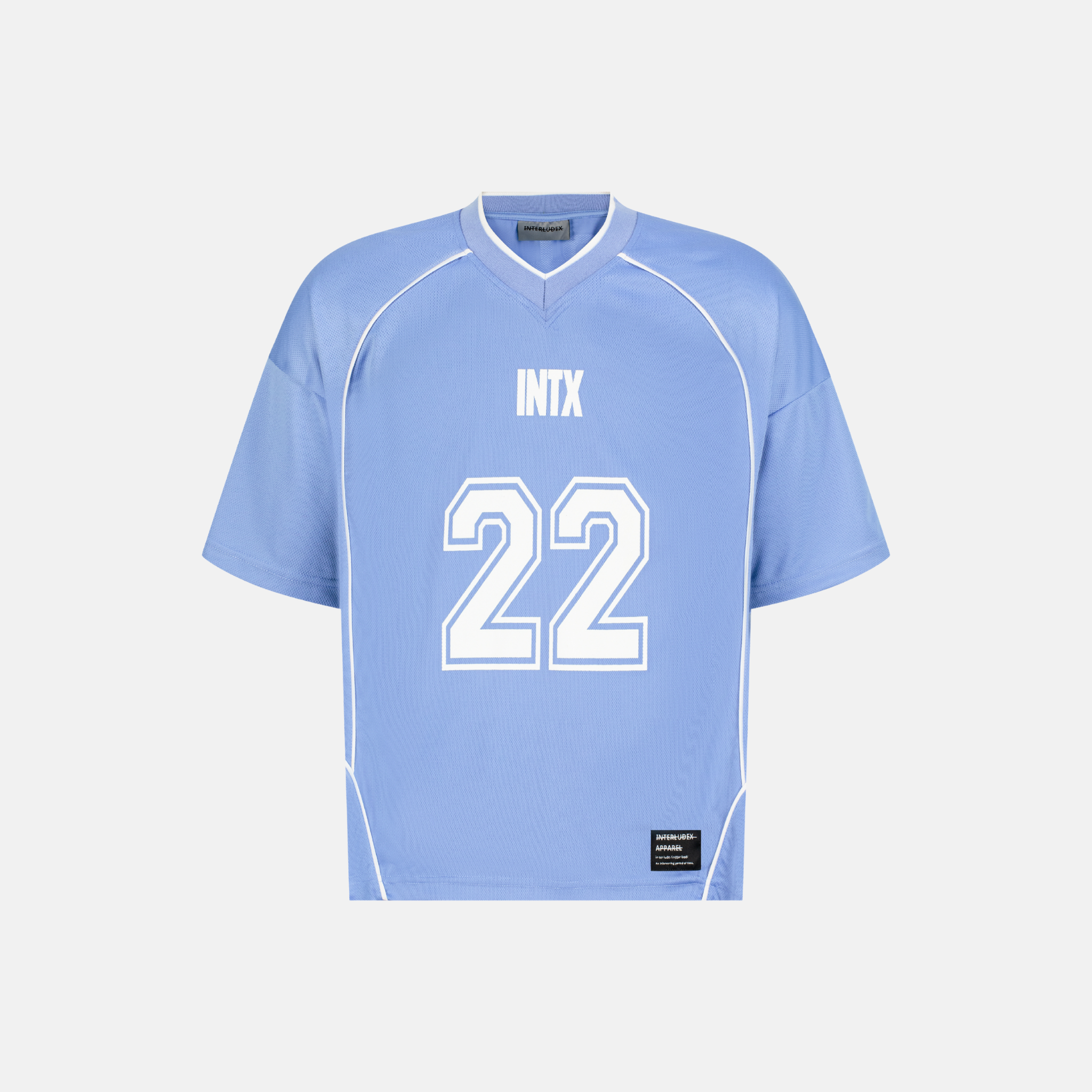 Origin Jersey - Blue with white trim, the number 22, and the letters INTX
