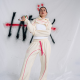 Bullseye Sweatpants -Cream / Pink