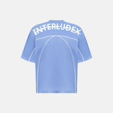 Origin Jersey - Blue, back view, with INTERLUDEX text and white piping