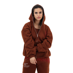 COFFEE ZIP UP HOODIE