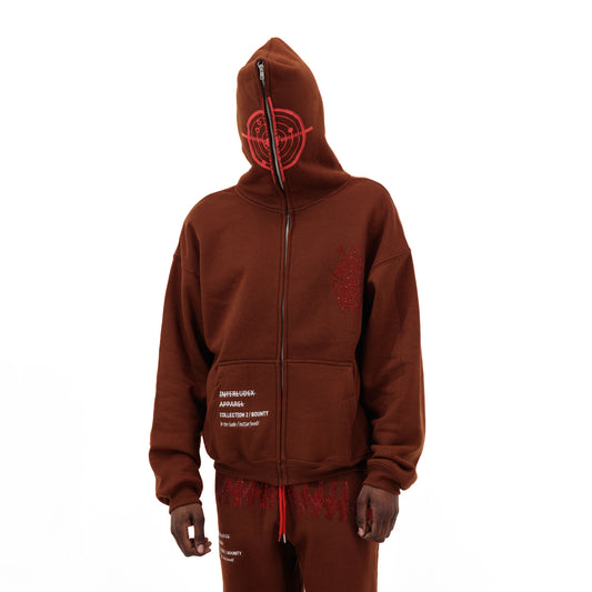 COFFEE ZIP UP HOODIE